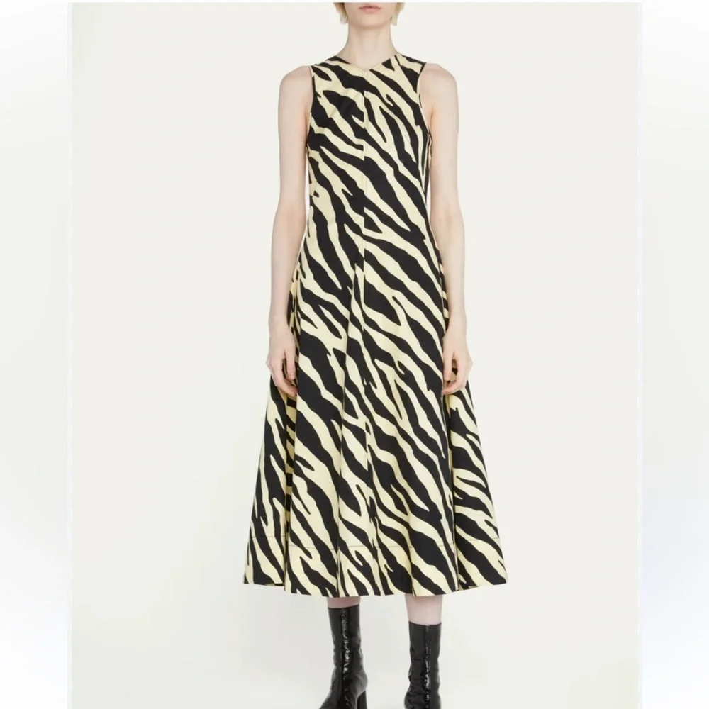 Proenza Schouler White Label Zebra Midi Dress Size 4 Cotton - Picture 1 of 11